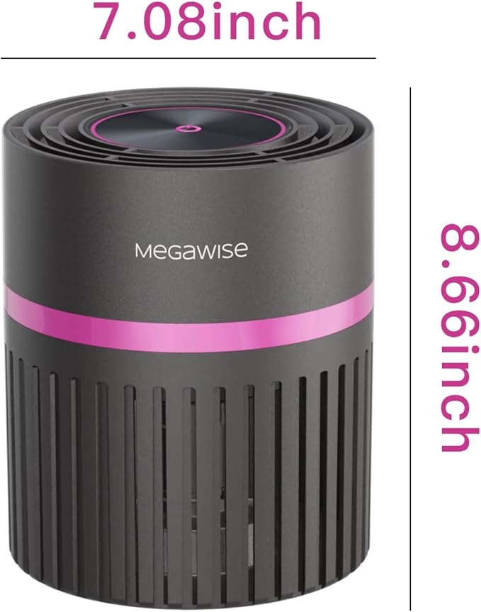 MEGAWISE H13 HEPA Air Purifier for Home, Bedroom & Office | 3-Stage Filtration for Smoke, Dust, Pet Dander | Quiet & Ozone-Free