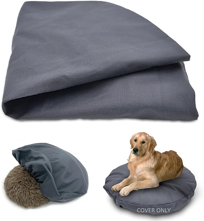 Dog Bed Cover Waterproof Replacement Machine Washable Covers for Dog Bed Heavy Duty Scratch Resistant Mattress Protector Pet Bed Round 20x20 Inch Cover Only