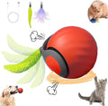 Speedy 2.0 Tail Cat Toys for Bored Indoor Adult Cats,2025 New Generation Interactive Cat Toys for Indoor Cats,Automatic Moving Ball with Tail,Cat, Orange