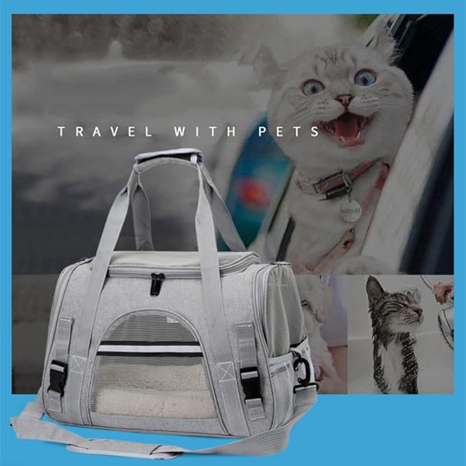 Cat Carriers, Dog Carriers, Pet Carriers – Airline-Approved Soft-Sided Bag for Cats & Small Dogs (Up to 15 lb), Foldable, Breathable Mesh, Privacy Cover, Washable & Lightweight