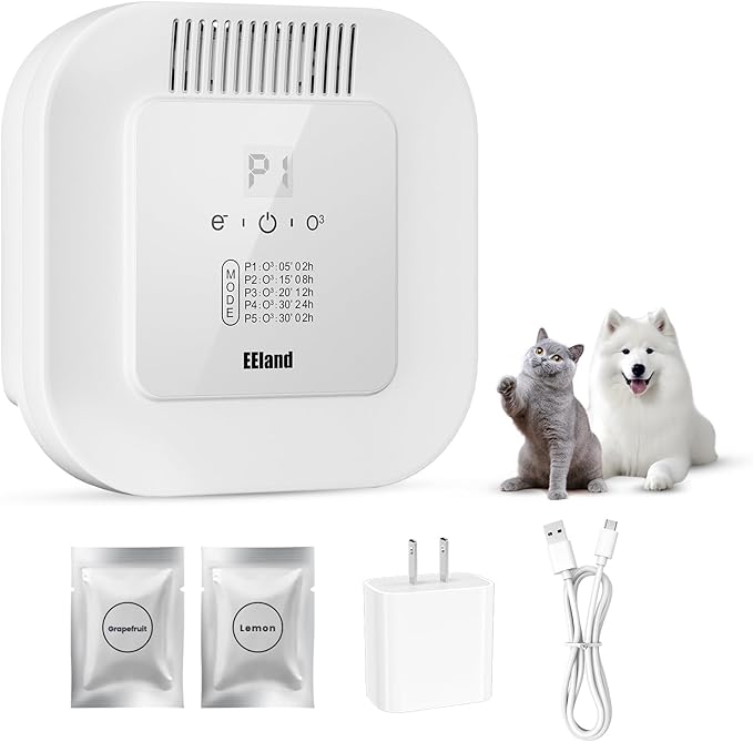 Cat Litter Deodorizer – 99% Odor Removal, Ozone Air Purifier for Pets, Strong Odor Eliminator for Litter Box, Toilet, Closet, Cabinet, Shoe, Garage
