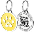 Pet Dwelling QR Code Pet ID Tag – Smart Dog & Cat ID Tags for Pet Safety, Free Personalized Online Profile, Instant Scan Alerts, AI Insights (Yellow Paw)