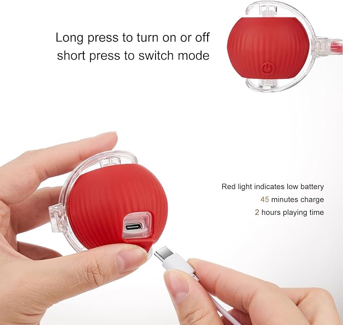 Interactive Dog Cat Toy Ball, Upgraded Rechargable Smart Automatic Rolling Pet Ball with Tail, Fast Moving Toy for Bored Indoor Kitty Puppy