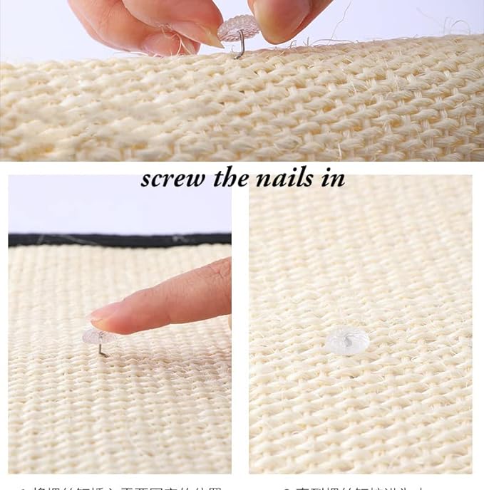 HAOZAIKEJI Cat Scratcher Mat, 2PCS Natural Sisal Cat Scratching Pad, Heavy Duty Couch Guard, Protecting Furniture, Easy Installation, Indoor, All Breed Sizes, Durable, Eco Friendly, Non Toxic