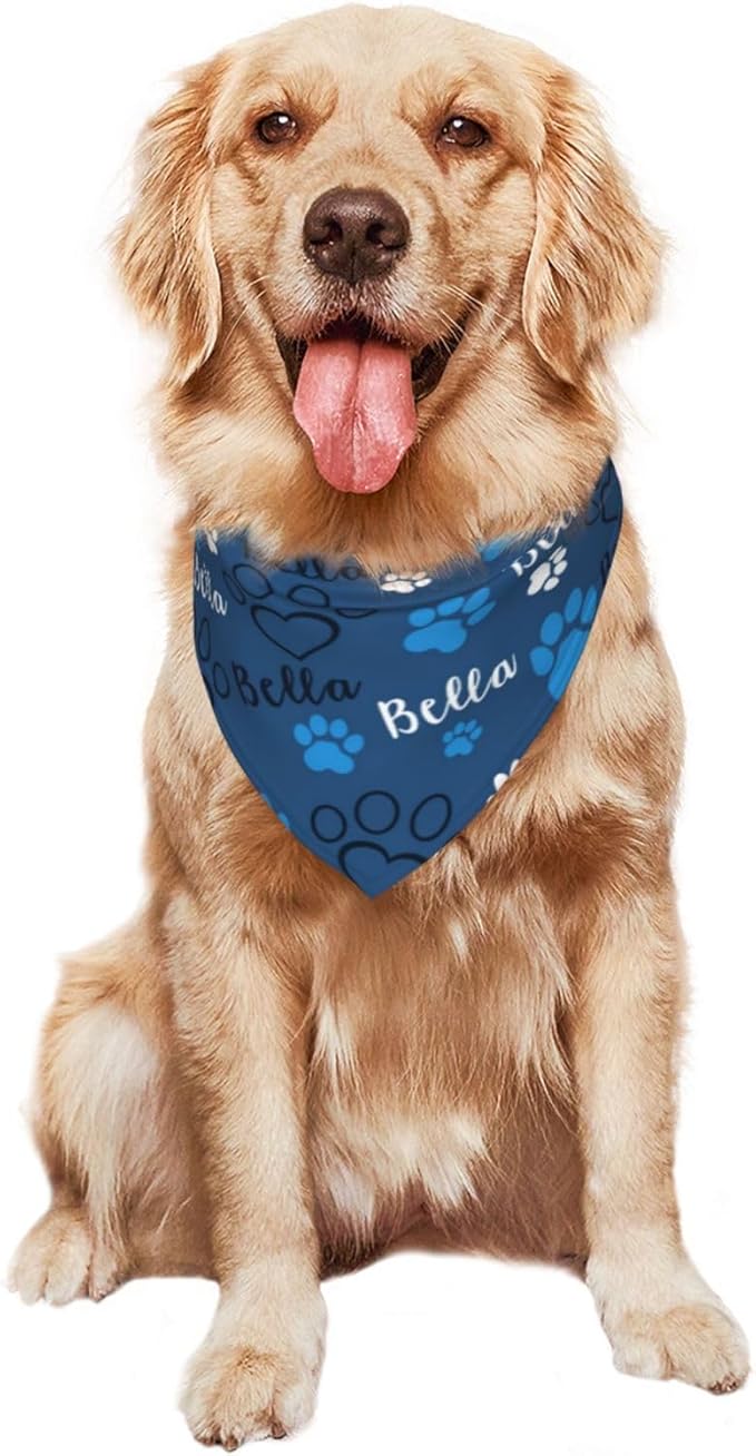 Custom Pet Scarf Personalized Dog Bandana with Name Personalized Add Your Text Bibs Triangle Head Scarfs Gift for Small Medium Large Dogs Cats Baby Puppy Pets Accessories