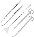 Mandala Crafts Stainless Steel Aquascaping Tools Kit – Aquarium Plant Tools with Tweezers, Spatula, and Scissors for Fish Tanks, Hospital Tanks, Goldfish Bowls, Aquariums, and Terrariums