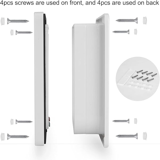 Depets Medium Cat Flap Door with 4 Way Lock (Outer Size 7.5" x 7.8"), Magnetic Pet Door Kit White, Weather-Resistant Cat Door for Cats & Doggy