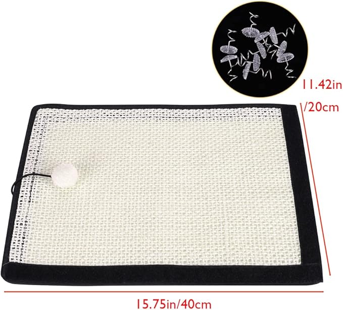 HAOZAIKEJI Cat Scratcher Mat, 2PCS Natural Sisal Cat Scratching Pad, Heavy Duty Couch Guard, Protecting Furniture, Easy Installation, Indoor, All Breed Sizes, Durable, Eco Friendly, Non Toxic