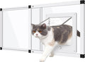 Sliding Cat Door for Window, Fits 28.5"-32" Width Window, 2-Min Install | Aluminum Frame + HD Glass | Weatherproof Design | Magnetic Closure Window Cat Door Insert, Adjustable Pet Door Window for Cats