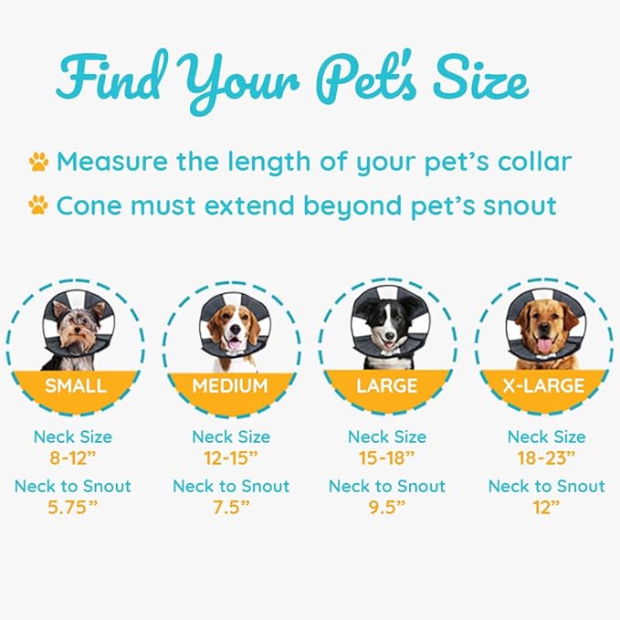 ZenPet Recovery Cone E-Collar for Dogs & Cats – Soft, Comfortable, Safe & Stress-Free Healing After Surgery, Adjustable Design, Secure Custom Fit (X-Large)