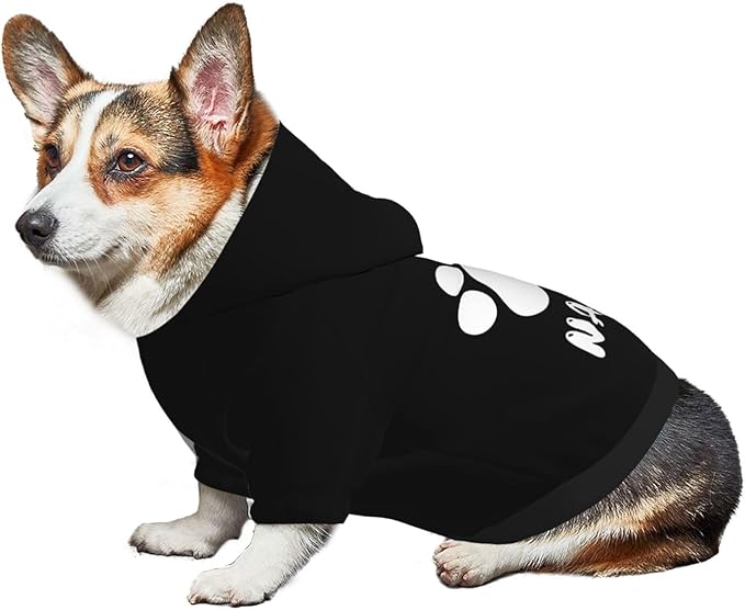 Custom Dog Hoodie Soft & Warm Design Your Own Personalized Photo Text Logo Name Dog Clothes for Puppy Sweatshirt Hooded for Small Medium Large Dogs Girl/Boy Cats Black