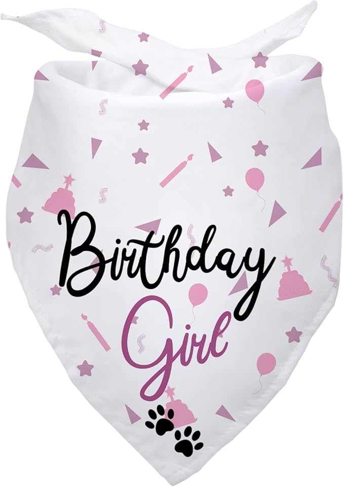 Dog Birthday Girl Happy Birthday Dog Bandana for Girls Pet Accessories for Pet Lovers Bandana for Puppy Girl Birthday