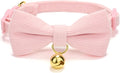 Cotton Breakaway Cat Collar with Bow Tie and Bell, Adjustable Cute Soft Corduroy Kitten Collars for Girl Cats