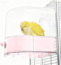 mini&moe Bird Bath for Cage, 4 in 1 Multifunction Birds House/Bath/Litter Box/Feeder Room, Bird Cage Accessories for Pet Birds Conure Budgies Cockatiels Lovebird,Finches, Parakeets, Mannikin,Pink
