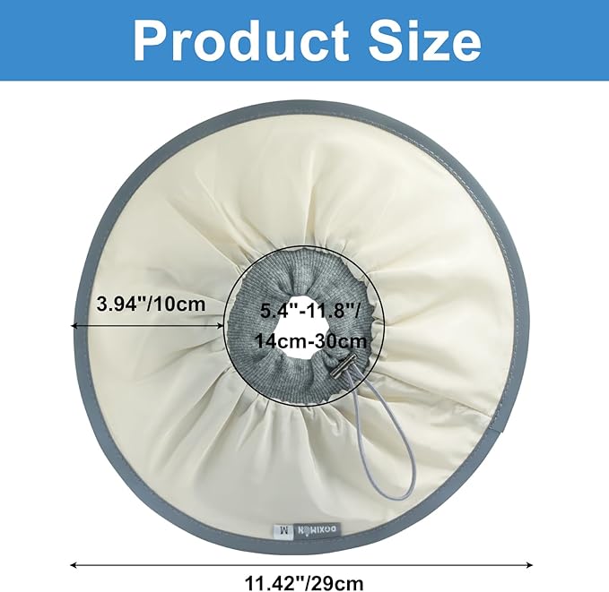 11.5 Inch Adjustable Elizabethan Collar for Cats - Soft & Comfortable Cat Cone Collar to Stop Licking & Scratching, Waterproof & Breathable Pet Cone(Ivory White)