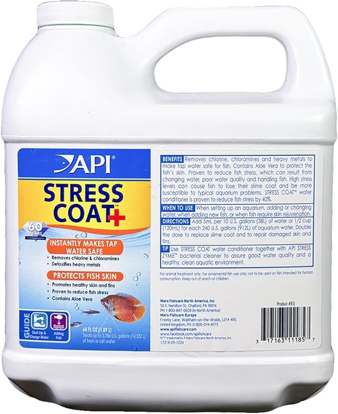 API STRESS COAT Aquarium Water Conditioner 64-Ounce Bottle