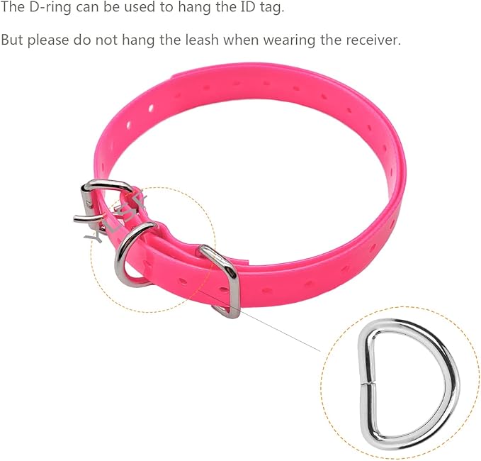 Dog Collar Strap for Most of Electronic Training Shock Collar Receivers-Adjustable Durable Waterproof Odorless 3/4 Inch Collar Replacement for Barking Fence-Pet TPU Collar Strap