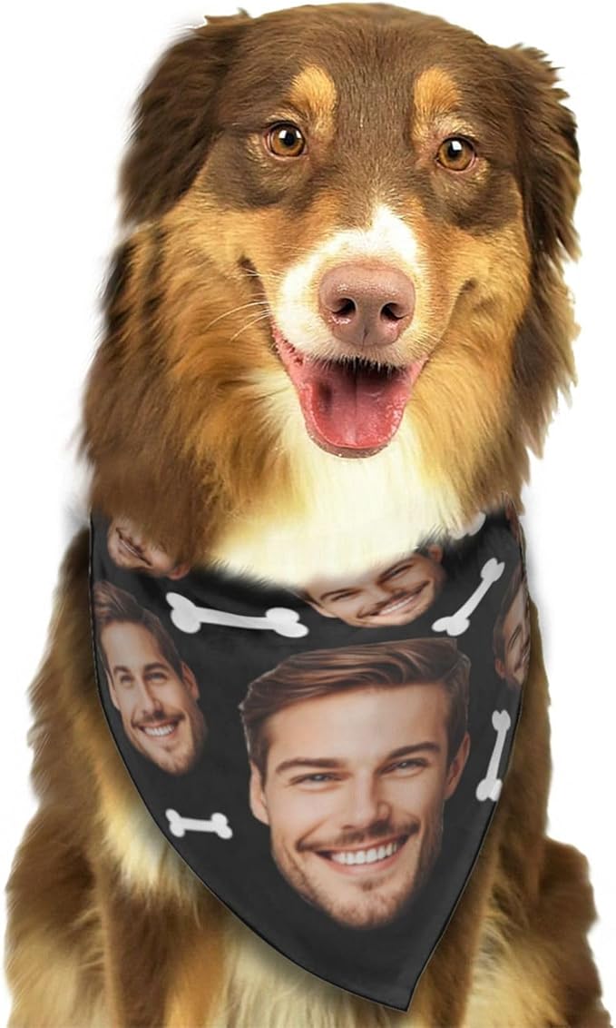 Custom Dog Bandana for Cat Dog Pet Add Your Design Personalized Neckwear Bandanas with Your Text Logo Image Customized Pet Scarf Funny Gifts Style 02