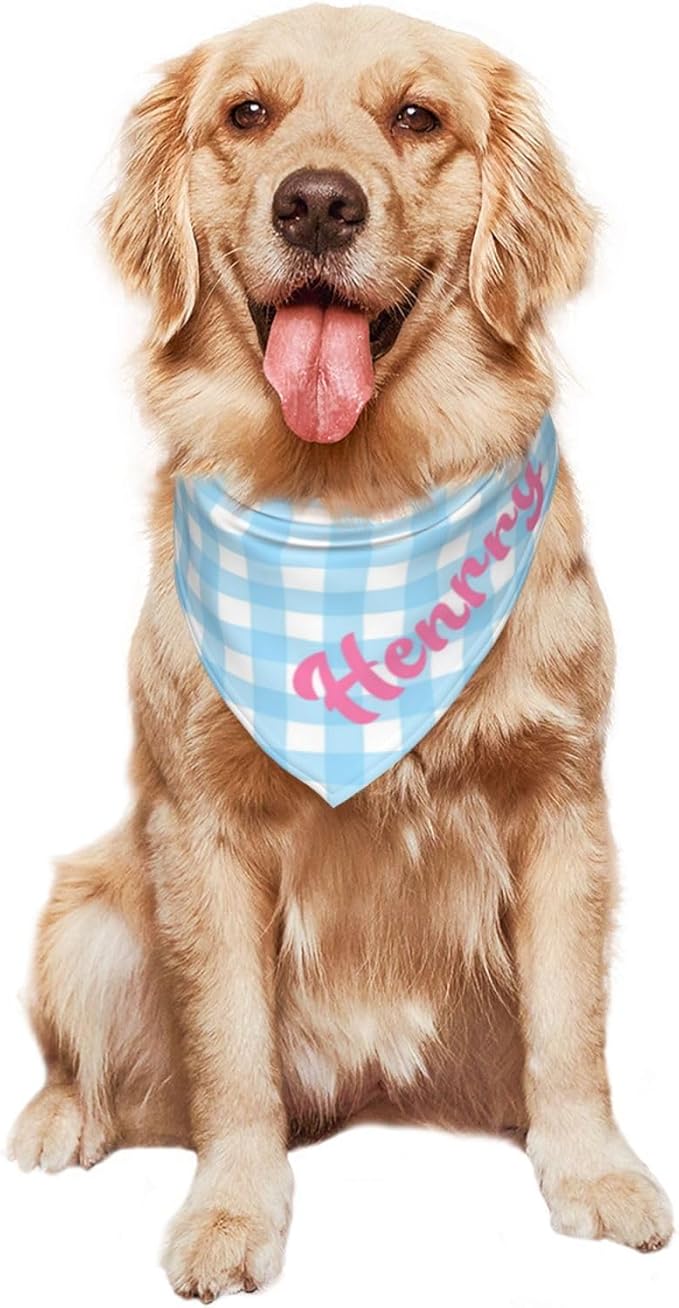 Custom Pet Scarf Personalized Dog Bandana with Name Personalized Add Your Text Bibs Triangle Head Scarfs Gift for Small Medium Large Dogs Cats Baby Puppy Pets Accessories