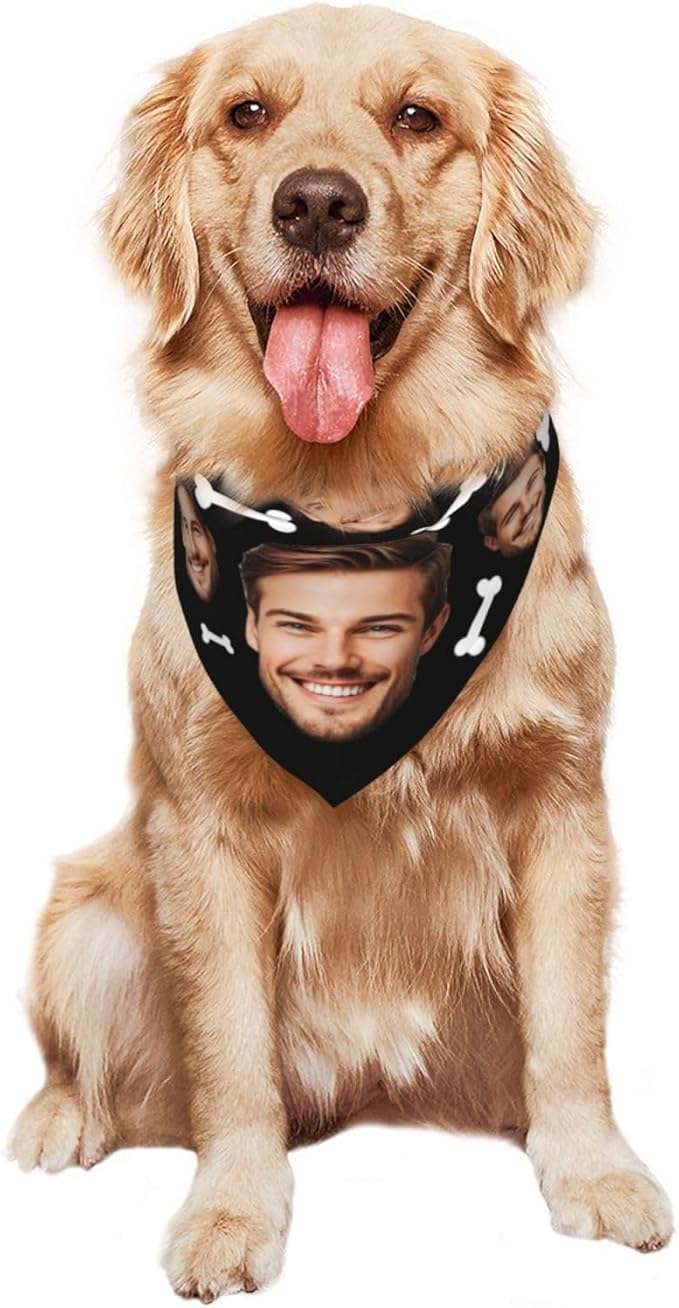 Custom Dog Bandana for Cat Dog Pet Add Your Design Personalized Neckwear Bandanas with Your Text Logo Image Customized Pet Scarf Funny Gifts Style 02