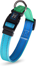 Roses&Poetry Dog Collars for Medium Dogs, Adjustable Durable Pet Collars for Small Medium Large Dogs (Bluegreen-M)