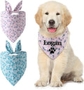 Personalized Dog Bandana Embroidered Name Custom Neckwear Dog Scarf Triangle Bibs Pet Accessories for Small Medium Large Dogs Cats Pets Birthday Gift