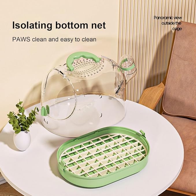 Versatile Birdcage for Travel Clear Bird Cage with Feeders and Bottom Grids for Outdoor Bird Carrying Observation Cage