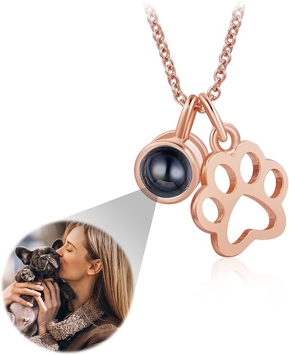 Personalized Cute Dog Cat Paw Name Necklace Forever Love Custom Heart Pendant Pet Name Necklace Gift for Pet Lovers