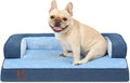 KSIIA Washable Dog Bed Large Sized Senior Dog, Orthopedic Warm Soft Pet Sofa Waterproof Pet Couch with Sides, Non-Slip and Egg-Crate Foam Big Beds with Removable Cover, 35x22Inch, Blue