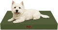Outdoor Dog Bed for Small Dogs & Cats, Waterproof Dog Crate Mat Orthopedic Egg Crate Foam with Washable Removable Oxford Cover, Amy Green