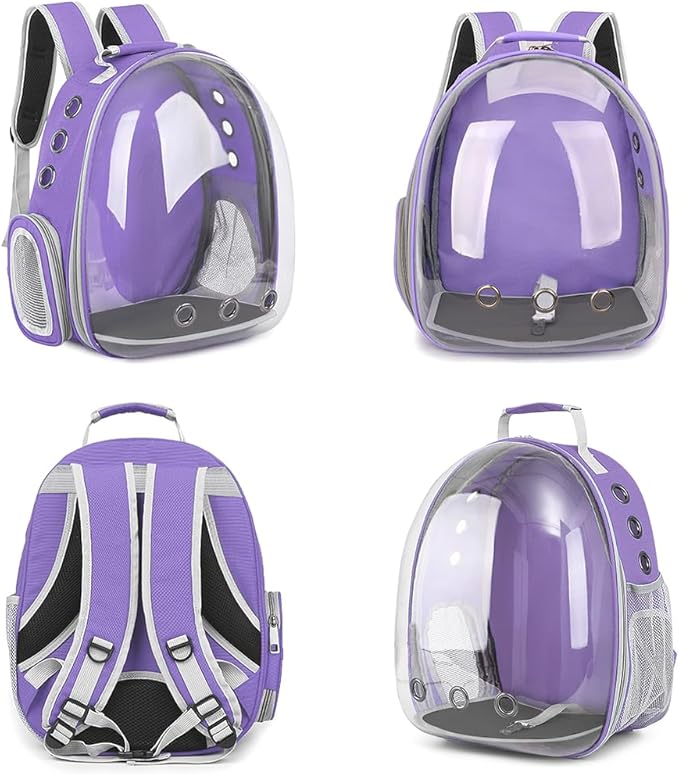 Pet Backpack Carrier,Bubble Backpack Cat Carrier,Pets and Small Dogs,Space Capsule Pet Carrier for Traveling, Walking, Hiking and Outdoor Activities (Purple)
