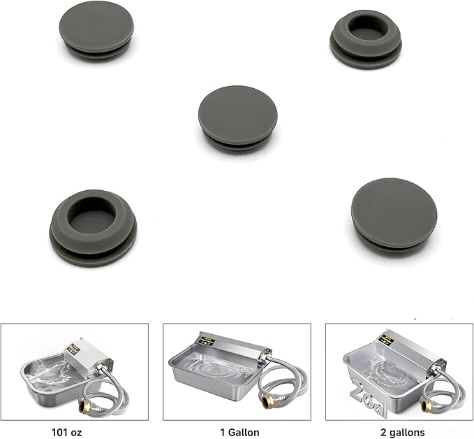 Silicone Plug for PETSOLON Automatic Pet Water Dispenser (Stianless Steel Model), 5 pcs Pack （4pcs Silicone Plug + 1 pcs Metal Plug