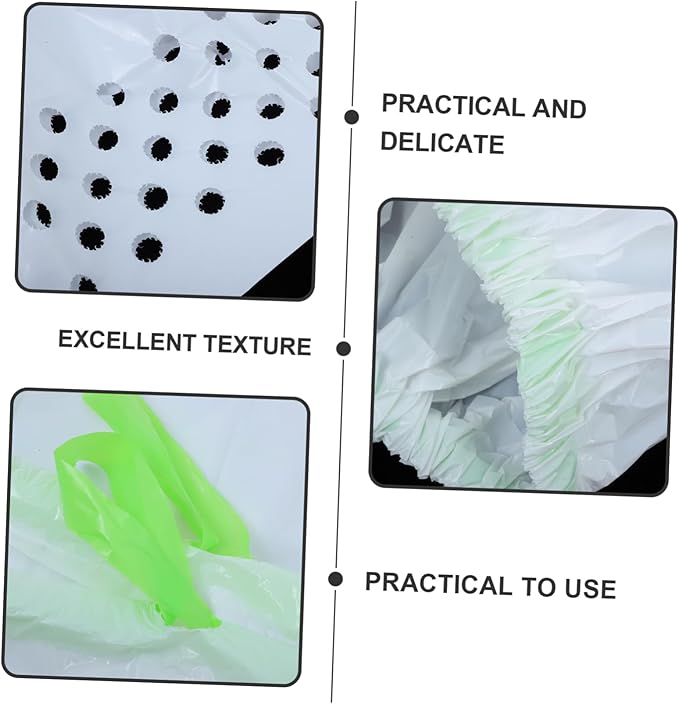 7Pcs Cat Litter Filtering Pouch Durable White Cat Litter Supplies with Automatic Closing Design for Easy Waste Pickup and Efficient Cleaning
