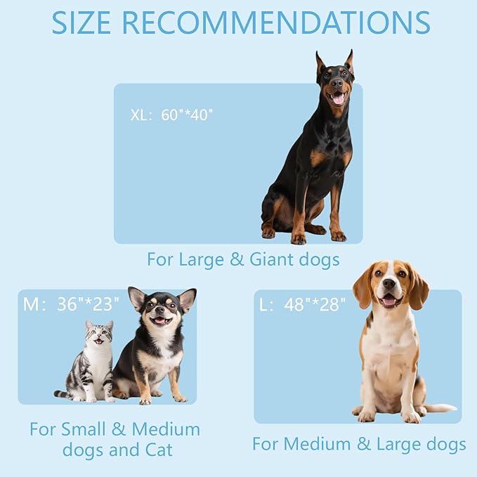 BECEMURU Dog Cooling Mat in Summer & Plush Warm Blanket in Winter, 2-Sided Reversible Dog Pad, 60"x40" Thickened Pet Bed for Crate, Kennel, Sofa - Machine Washable, Non-Gel, Durable