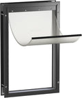 Hakuna Pets Deluxe Aluminum Pet, Cat and Dog Door with 2-Way Locking Panel for Screens, Doors and Walls up to 2.8" Thick, X-Large, Black