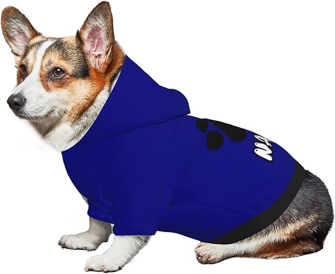 Custom Dog Hoodie Soft & Warm Design Your Own Personalized Photo Text Logo Name Dog Clothes for Puppy Sweatshirt Hooded for Small Medium Large Dogs Girl/Boy Cats Deepblue