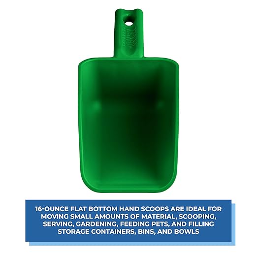 Vikan Remco 63002 Color-Coded Plastic Hand Scoop - BPA-Free Food-Safe Kitchen Utensils, Restaurant and Food Service Supplies, 16 oz, Green