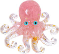 Octopus Decor Aquarium RoseQuartze Gravel Decorative Resin Glass with Natural Crystal Stone Marine Animals Fish Tank Ornaments Statue Healing Home Decor Ladies Gift 3.93"