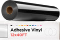 Black Permanent Vinyl - 12" x 40 FT Adhesive Roll, Signs, Scrapbooking, Craft, Permanent Outdoor