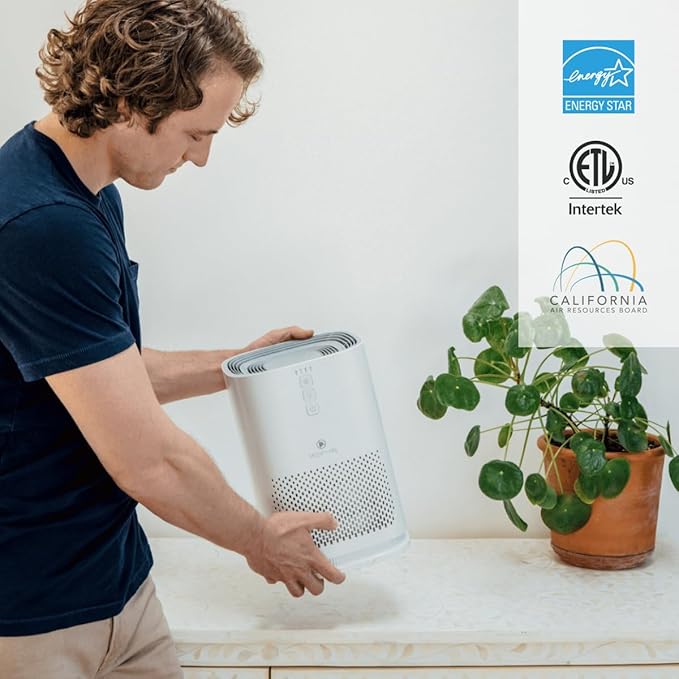 Medify MA-14 Air Purifier with True HEPA H13 Filter 428 ft² per Hour for Smoke, Odors, Pollen, Pets 99.9% Removal to 0.1 Microns White, 1-Pack