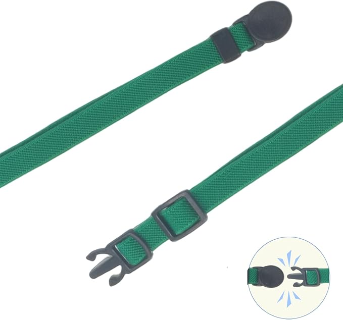 Breakaway Cat Collar with Bell, Safety Buckle Kitten Collar, Elastic Strech Quick Release, Adjustable Lightweight Collars for Girl Boy Cats, Pet Supplies, Accessories, Gifts Dark Green