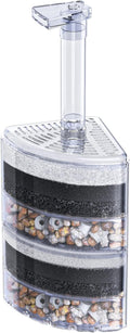 Pawfly Aquarium Corner Sponge Filter Quiet Small Fish Bio Foam Filter with Natural Stones Gravels and Ceramic Rings for Betta Fry Shrimp Fish Tanks up to 50 Gallons (Air Pump Not Included)