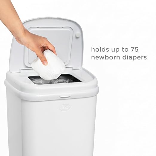 Ubbi Stainless Steel Venti Diaper Pail, Odor Locking, No Special Bag Required, Award-Winning, Registry Must-Have, White