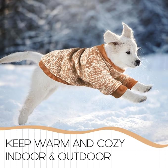 3 Pack Dog Sweaters for Small Dogs Girl Boy Winter Fleece Clothes Warm Soft Dog Sweatshirt Outfit for Dogs Cats Pet Apparel