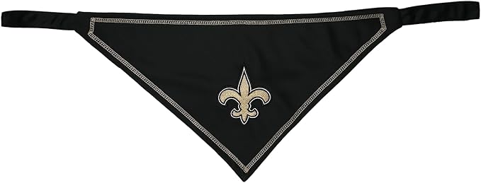 Pets First NFL New Orleans Saints TIE Bandana, Size Large/X-Large. Dog Bandana Scarf Bib for Pet Cat Dog. The Ultimate Game-Day, Party Bandana