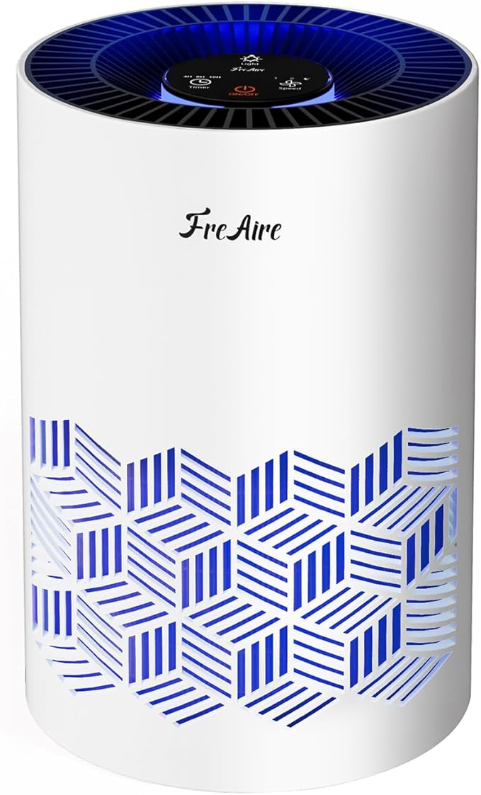 FreAire Air Purifiers for Bedroom, Air Purifiers for Home with Lights, HEPA Air Purifier Removes Dust Smoke Pollen Dander Smell, for Home/Pets/Bedroom