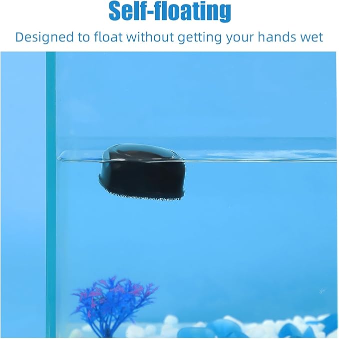 AQUANEAT Aquarium Magnetic Brush, Glass Fish Tank Cleaner, Algae Scraper, Not for Acrylic and Plastic, Large