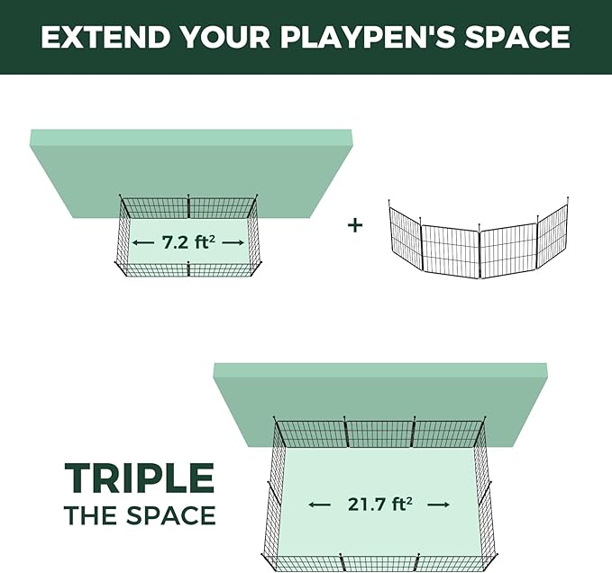 FXW MiniPaws Unleashed Dog Playpen, Expandable & Portable Design for Yard, RV Camping and Indoor Use, for Puppies and Small Dogs, 20-inch 4 Panels