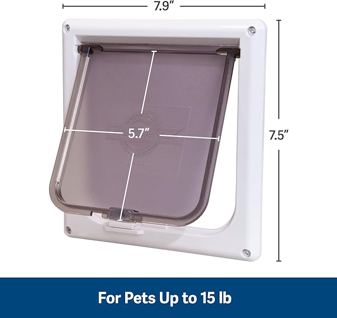 PetSafe Interior 2-Way Locking Cat Door - Allows Convenient Movement Between Rooms & Minimizes Scratching - Tinted Durable Plastic Privacy Door for Feeder & Litter Box,(Pack of 6)