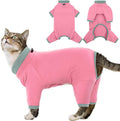 Sticky Cat Clothes Stretchy, Sphynx Hairless Sweater & Pajamas for Cats only, Soft Cat Onesie for Cats After Surgery Female Male & Hair Loss Prevention, Pink 2XL